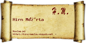 Hirn Márta névjegykártya