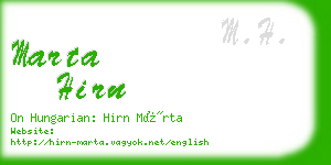 marta hirn business card